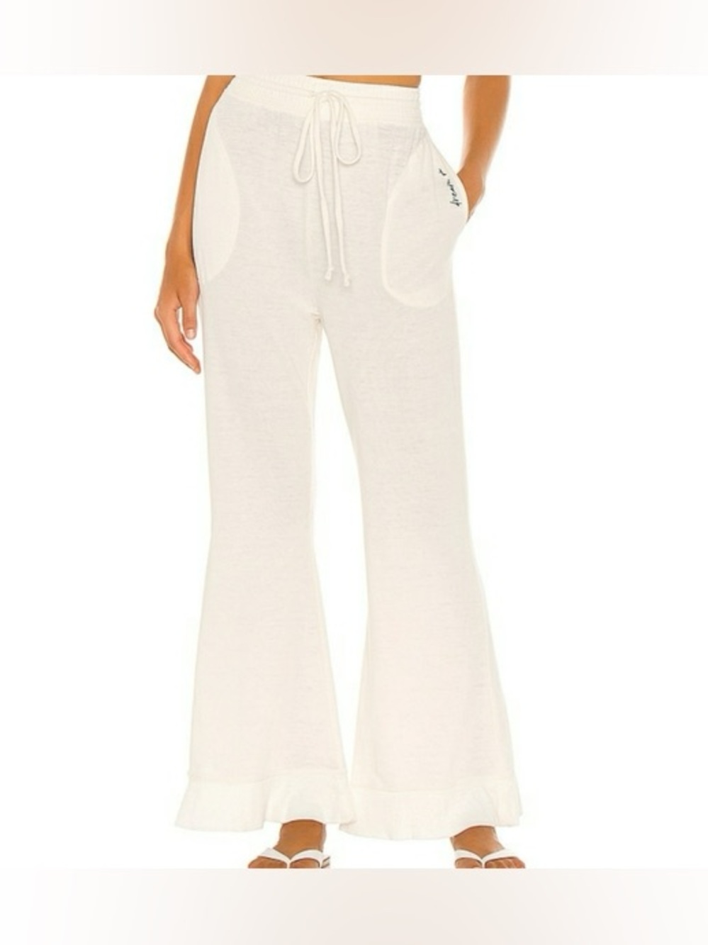 White Free People Flared Lounge Pants